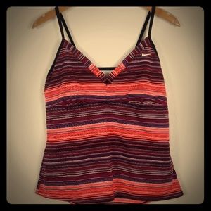 Nike Stripe Racer Back Tankini Top